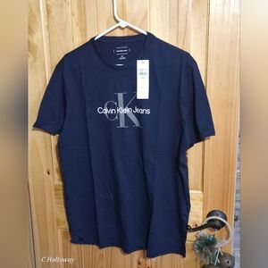 NWT Calvin Klein Jeans Men's Classic CK Monogram Logo Short Sleeve T-Shirt Tee L